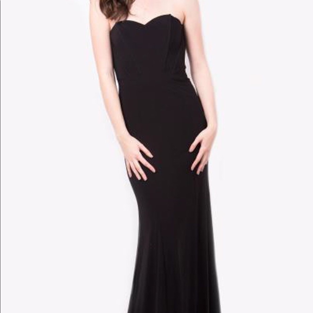 Colette by Mon Cheri Strapless Black Gown 10